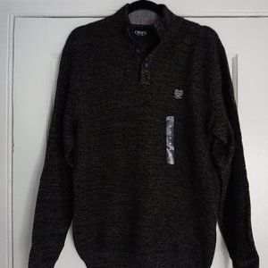 Mens Chaps Elbow Patch Sweater